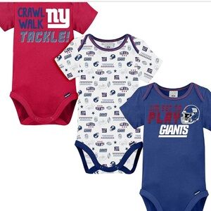 Gerber NFL New York Giants 3 Pack Short Sleeve Bodysuit, 0-3 Months 525-10